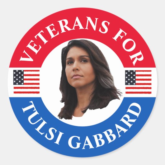 Veteranen voor Tulsi Gabbard Ronde Sticker