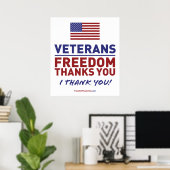 Veteranen, vrijheid Bedankt je. Poster (Thuiskantoor)