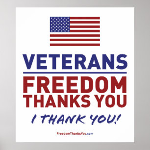 Veteranen, vrijheid Bedankt je. Poster