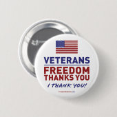 Veteranen, vrijheid Bedankt je. Ronde Button 5,7 Cm (Voorkant /achterkant)