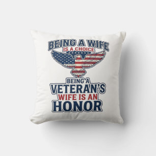 Veteranen Vrouw Eer Patriottische Adelaar Shirt Kussen
