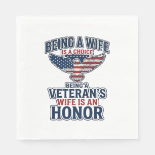 Veteranen Vrouw Eer Patriottische Adelaar Shirt Servet