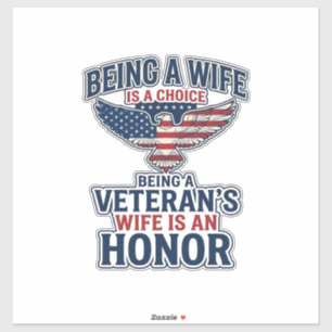Veteranen Vrouw Eer Patriottische Adelaar Shirt Sticker