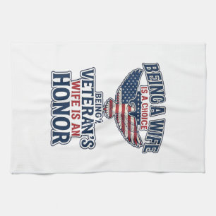 Veteranen Vrouw Eer Patriottische Adelaar Shirt Theedoek
