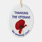 VETERANEN We herinneren ons hun papaver Keramisch Ornament (Rechts)