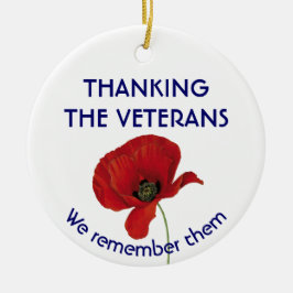 VETERANEN Wij Herdenken Hen Klaproos Keramisch Ornament