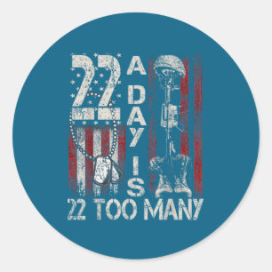 Veteranen Zelfmoord Bewustzijnslint 22 Per Dag Is Ronde Sticker