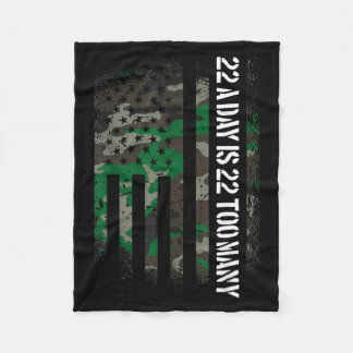 Veteranen Zelfmoordbewustzijn VS Vlag 22 Per Dag I Fleece Deken