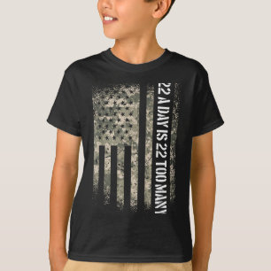 Veteranen Zelfmoordbewustzijn VS Vlag 22 Per Dag I T-shirt