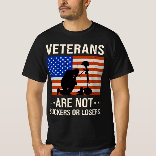 Veteranen zijn geen suckers of losers t-shirt (Voorkant)