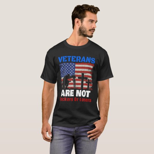 Veteranen zijn geen sukkels of verliezers tegen de t-shirt (Voorkant volledig)