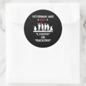 Veteranen zijn geen verliezers of sukkels ronde sticker (Tas)