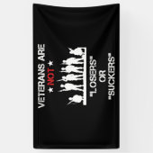 Veteranen zijn geen verliezers of sukkels spandoek (Verticaal)