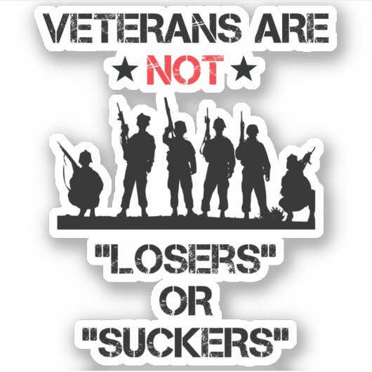 Veteranen zijn geen verliezers of sukkels sticker (Voorkant)