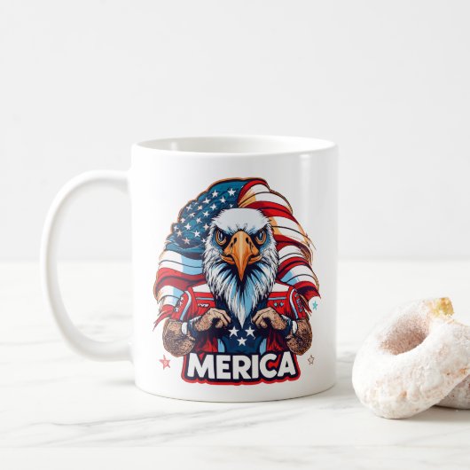 Veteranendag Amerikaanse vlag Amerika Patriottisch Koffiemok (Met donut)
