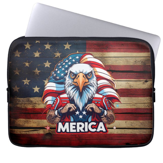 Veteranendag Amerikaanse vlag Amerika Patriottisch Laptop Sleeve (Voorkant)