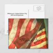 Veteranendag Amerikaanse vlag en dank u Briefkaart (Voorkant / Achterkant)