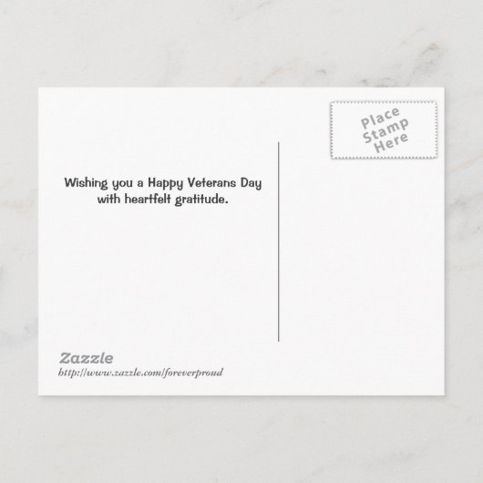 Veteranendag Amerikaanse vlag en dank u Briefkaart (Achterkant)