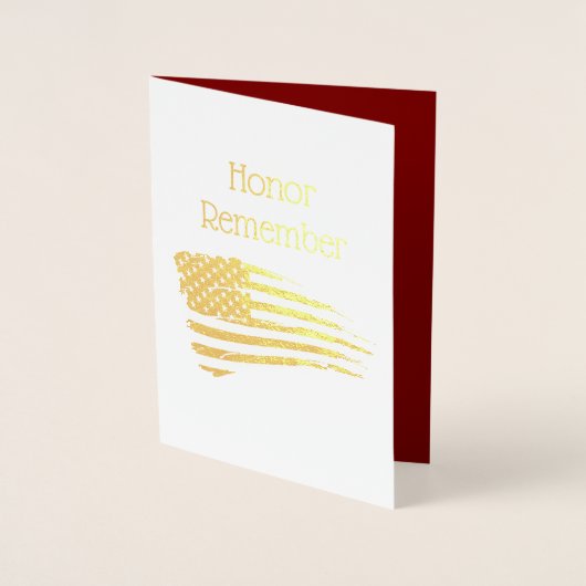 Veteranendag Bedankt Gold Foil Kaart (Voorkant)
