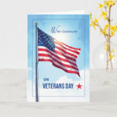 Veteranendag bedankt met Amerikaanse vlag Kaart (Gele Bloem)
