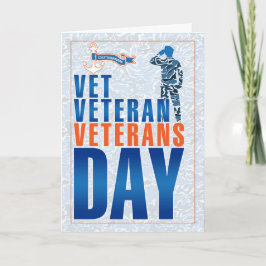 Veteranendag blauw en Oranje Feestdagen Kaart