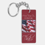 Veteranendag Dank je wel, Patriottische Amerikaans Sleutelhanger (Voorkant Links)