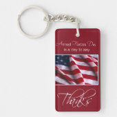 Veteranendag Dank je wel, Patriottische Amerikaans Sleutelhanger (Voorkant)