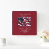 Veteranendag Dank je wel, Patriottische Amerikaans Vierkante Klok (Huis)