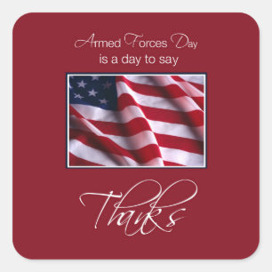 Veteranendag Dank je wel, Patriottische Amerikaans Vierkante Sticker