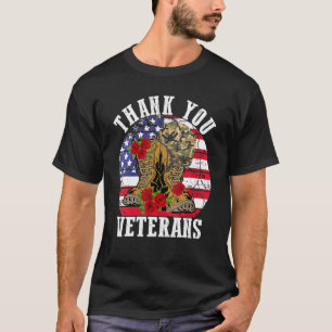 Veteranendag Dank jullie veteranen die Boots bestr T-shirt