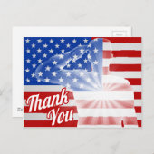 Veteranendag Dank u Amerikaanse vlag Briefkaart (Voorkant / Achterkant)