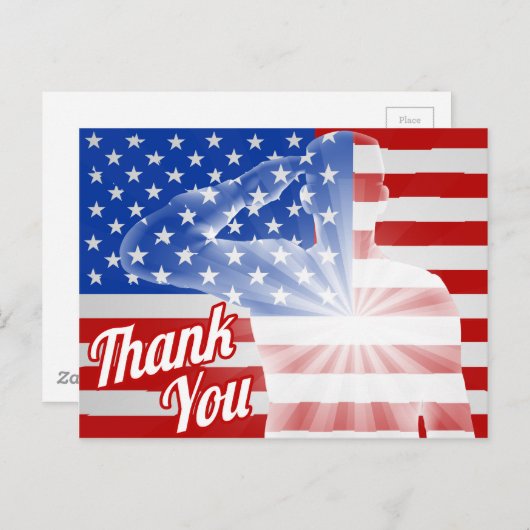 Veteranendag Dank u Amerikaanse vlag Briefkaart