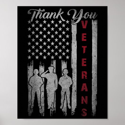 Veteranendag Dank u Veteranen Trots Patriottisch Poster (Voorkant)