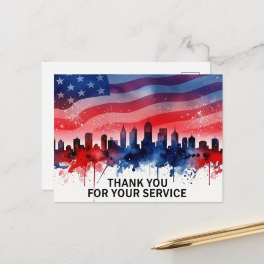 Veteranendag - Eer iedereen die heeft gediend Briefkaart (Voorkant / Achterkant in situ)