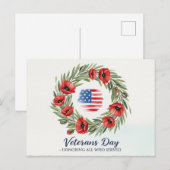 Veteranendag - Eer iedereen die heeft gediend Briefkaart (Voorkant / Achterkant)