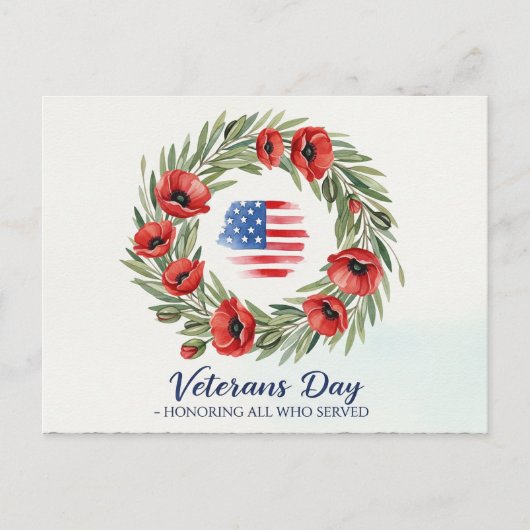 Veteranendag - Eer iedereen die heeft gediend Briefkaart (Voorkant)