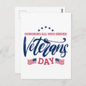 Veteranendag - Eer iedereen die heeft gediend Briefkaart (Voorkant / Achterkant)