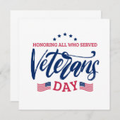 Veteranendag - Eer iedereen die heeft gediend Kaart (Voorkant / Achterkant)