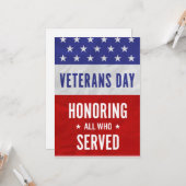 Veteranendag - Eer iedereen die heeft gediend Kaart (Voorkant / Achterkant in situ)