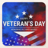 Veteranendag - Eer iedereen die heeft gediend Kartonnen Onderzetters (Voorkant)
