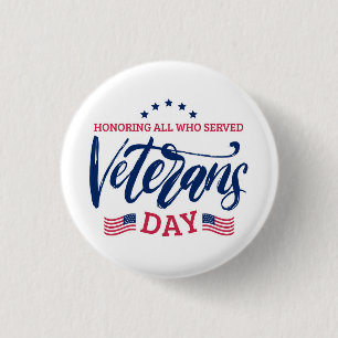 Veteranendag - Eer iedereen die heeft gediend Ronde Button 3,2 Cm