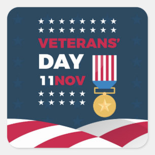 Veteranendag - Eer iedereen die heeft gediend Vierkante Sticker