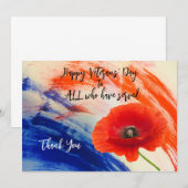 Veteranendag Flat Hartelijk dank Bedankkaart (Voorkant / Achterkant)