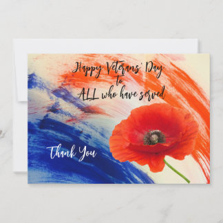 Veteranendag Flat Hartelijk dank Bedankkaart