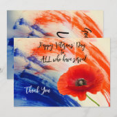 Veteranendag Flat Hartelijk dank Bedankkaart (Voorkant / Achterkant)