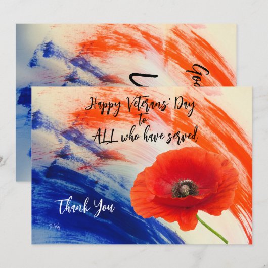 Veteranendag Flat Hartelijk dank Bedankkaart (Voorkant / Achterkant)