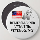 VETERANENDAG GEDENK VETS RONDE BUTTON 6,0 CM (Voorkant /achterkant)