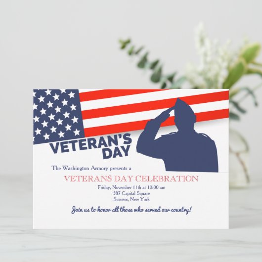 Veteranendag groet uitnodiging (Staand voorkant)