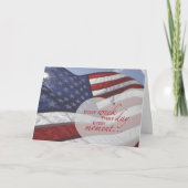 Veteranendag hart op vlag bedankkaart (Voorkant)