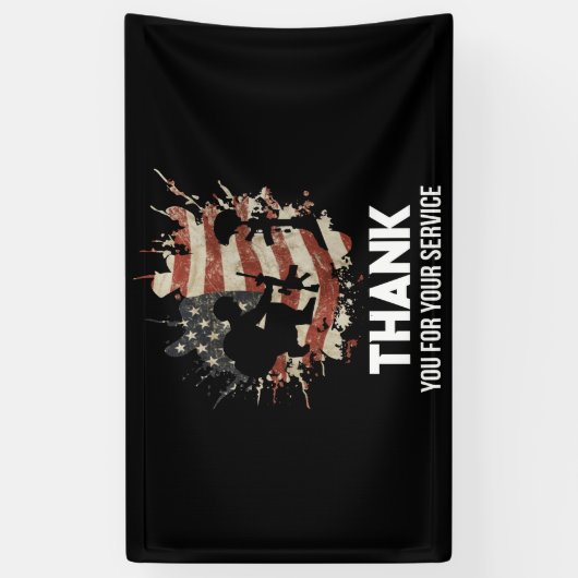 Veteranendag - Hartelijk dank voor uw service Spandoek (Verticaal)